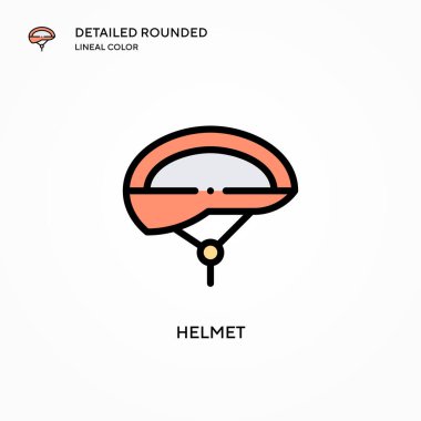 Miğfer vektör simgesi. Modern vektör illüstrasyon kavramları. Düzenlemesi ve kişiselleştirmesi kolay.