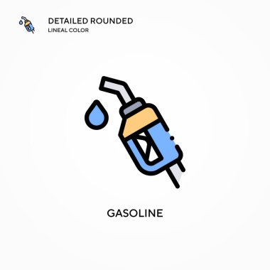 Benzin vektör ikonu. Modern vektör illüstrasyon kavramları. Düzenlemesi ve kişiselleştirmesi kolay.