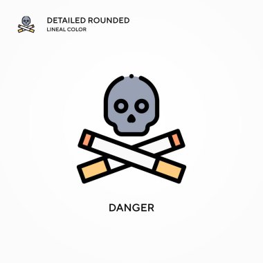 Tehlike vektör simgesi. Modern vektör illüstrasyon kavramları. Düzenlemesi ve kişiselleştirmesi kolay.