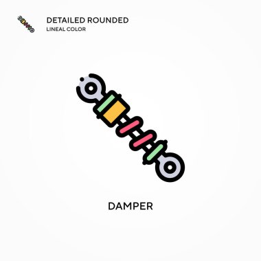 Damper vektör simgesi. Modern vektör illüstrasyon kavramları. Düzenlemesi ve kişiselleştirmesi kolay.