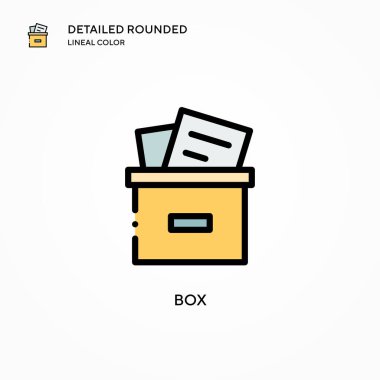 Kutu vektör simgesi. Modern vektör illüstrasyon kavramları. Düzenlemesi ve kişiselleştirmesi kolay.