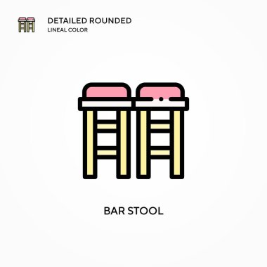 Bar tabure vektör simgesi. Modern vektör illüstrasyon kavramları. Düzenlemesi ve kişiselleştirmesi kolay.