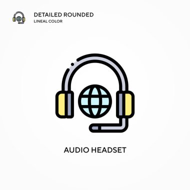 Ses kulaklığı vektör simgesi. Modern vektör illüstrasyon kavramları. Düzenlemesi ve kişiselleştirmesi kolay.