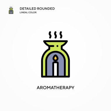 Aromaterapi vektör ikonu. Modern vektör illüstrasyon kavramları. Düzenlemesi ve kişiselleştirmesi kolay.