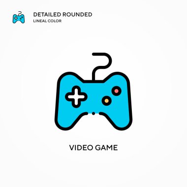 Video oyunu vektör simgesi. Modern vektör illüstrasyon kavramları. Düzenlemesi ve kişiselleştirmesi kolay.