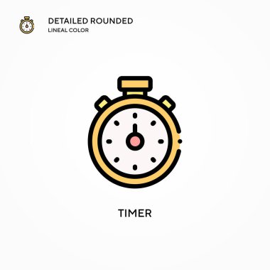 Zamanlayıcı vektör simgesi. Modern vektör illüstrasyon kavramları. Düzenlemesi ve kişiselleştirmesi kolay.