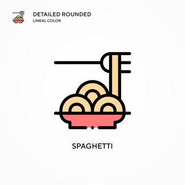 Spagetti vektör ikonu. Modern vektör illüstrasyon kavramları. Düzenlemesi ve kişiselleştirmesi kolay.