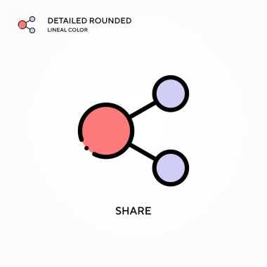 Vektör simgesini paylaş. Modern vektör illüstrasyon kavramları. Düzenlemesi ve kişiselleştirmesi kolay.