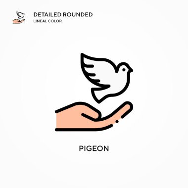 Güvercin vektör ikonu. Modern vektör illüstrasyon kavramları. Düzenlemesi ve kişiselleştirmesi kolay.