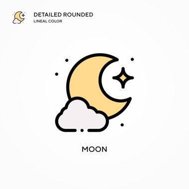 Ay vektör simgesi. Modern vektör illüstrasyon kavramları. Düzenlemesi ve kişiselleştirmesi kolay.