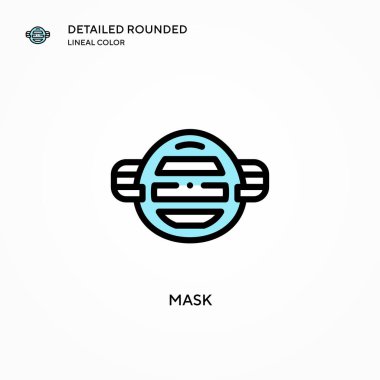 Maske vektör simgesi. Modern vektör illüstrasyon kavramları. Düzenlemesi ve kişiselleştirmesi kolay.