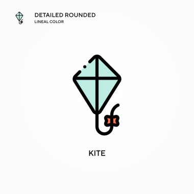 Uçurtma vektör simgesi. Modern vektör illüstrasyon kavramları. Düzenlemesi ve kişiselleştirmesi kolay.