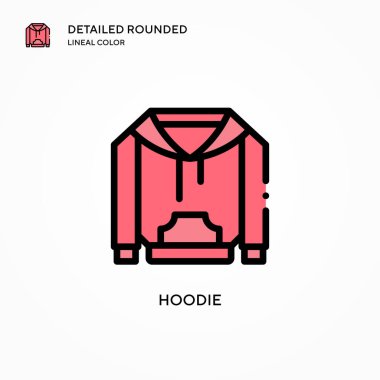 Kapüşonlu vektör ikonu. Modern vektör illüstrasyon kavramları. Düzenlemesi ve kişiselleştirmesi kolay.