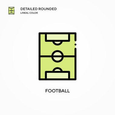 Futbol vektör simgesi. Modern vektör illüstrasyon kavramları. Düzenlemesi ve kişiselleştirmesi kolay.