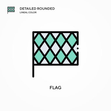 Bayrak vektör simgesi. Modern vektör illüstrasyon kavramları. Düzenlemesi ve kişiselleştirmesi kolay.