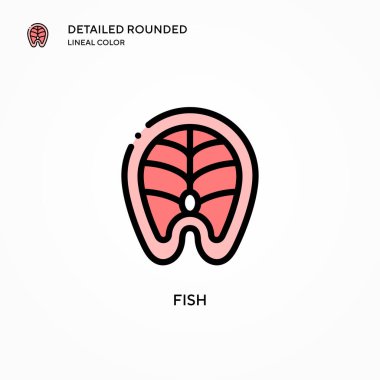 Balık vektör simgesi. Modern vektör illüstrasyon kavramları. Düzenlemesi ve kişiselleştirmesi kolay.