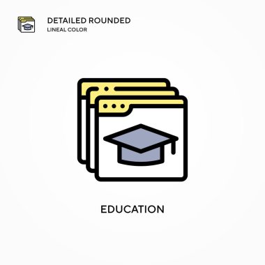 Eğitim vektör simgesi. Modern vektör illüstrasyon kavramları. Düzenlemesi ve kişiselleştirmesi kolay.