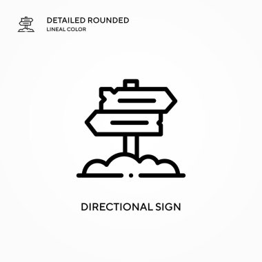 Yönsel işaret vektör simgesi. Modern vektör illüstrasyon kavramları. Düzenlemesi ve kişiselleştirmesi kolay.