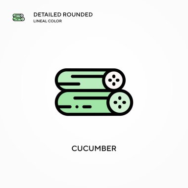 Salatalık vektör simgesi. Modern vektör illüstrasyon kavramları. Düzenlemesi ve kişiselleştirmesi kolay.