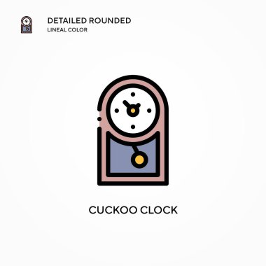 Guguklu saat vektör simgesi. Modern vektör illüstrasyon kavramları. Düzenlemesi ve kişiselleştirmesi kolay.