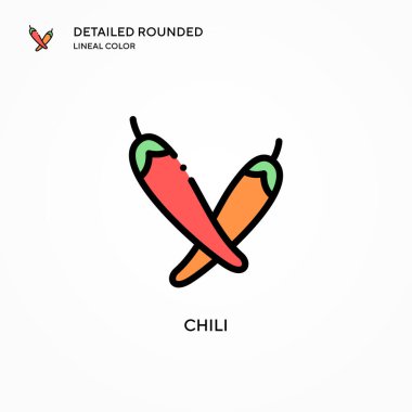 Chili vektör simgesi. Modern vektör illüstrasyon kavramları. Düzenlemesi ve kişiselleştirmesi kolay.