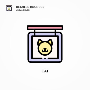 Kedi vektör simgesi. Modern vektör illüstrasyon kavramları. Düzenlemesi ve kişiselleştirmesi kolay.