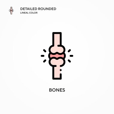 Kemik vektör simgesi. Modern vektör illüstrasyon kavramları. Düzenlemesi ve kişiselleştirmesi kolay.