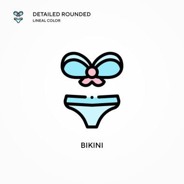 Bikini vektör simgesi. Modern vektör illüstrasyon kavramları. Düzenlemesi ve kişiselleştirmesi kolay.