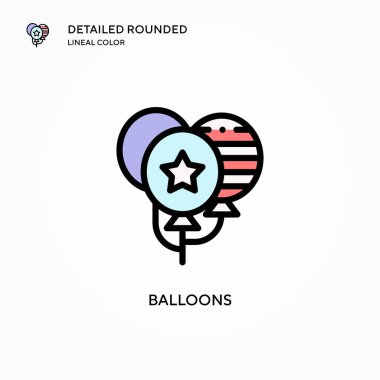 Balon vektör simgesi. Modern vektör illüstrasyon kavramları. Düzenlemesi ve kişiselleştirmesi kolay.