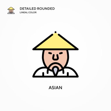 Asya vektör simgesi. Modern vektör illüstrasyon kavramları. Düzenlemesi ve kişiselleştirmesi kolay.