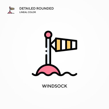 Windsock vektör simgesi. Modern vektör illüstrasyon kavramları. Düzenlemesi ve kişiselleştirmesi kolay.