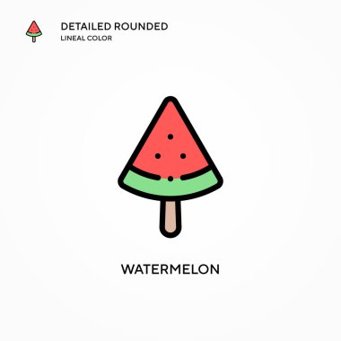 Karpuz vektör simgesi. Modern vektör illüstrasyon kavramları. Düzenlemesi ve kişiselleştirmesi kolay.