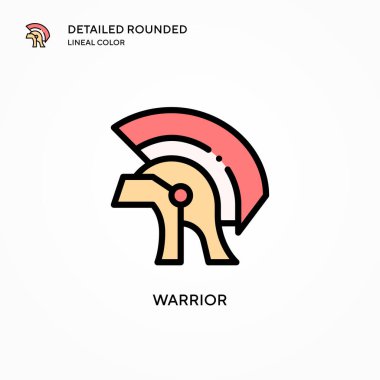 Savaşçı vektör simgesi. Modern vektör illüstrasyon kavramları. Düzenlemesi ve kişiselleştirmesi kolay.