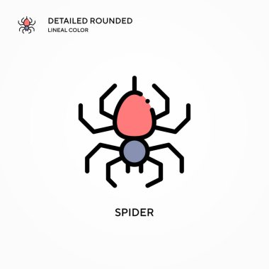 Örümcek vektör simgesi. Modern vektör illüstrasyon kavramları. Düzenlemesi ve kişiselleştirmesi kolay.