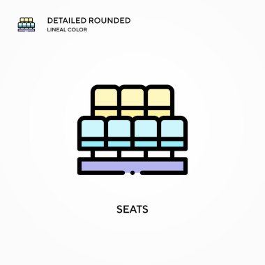 Koltuk vektör simgesi. Modern vektör illüstrasyon kavramları. Düzenlemesi ve kişiselleştirmesi kolay.