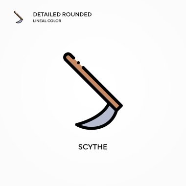 Scythe vektör simgesi. Modern vektör illüstrasyon kavramları. Düzenlemesi ve kişiselleştirmesi kolay.
