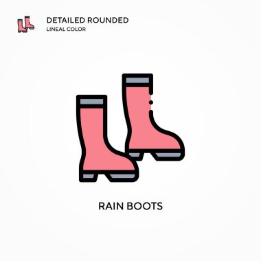 Yağmur botları vektör simgesi. Modern vektör illüstrasyon kavramları. Düzenlemesi ve kişiselleştirmesi kolay.