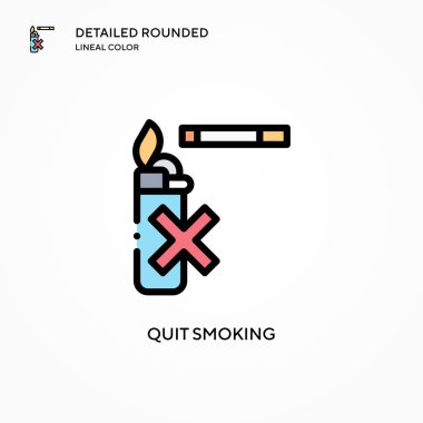 Sigara içmeyi bırak vektör simgesi. Modern vektör illüstrasyon kavramları. Düzenlemesi ve kişiselleştirmesi kolay.