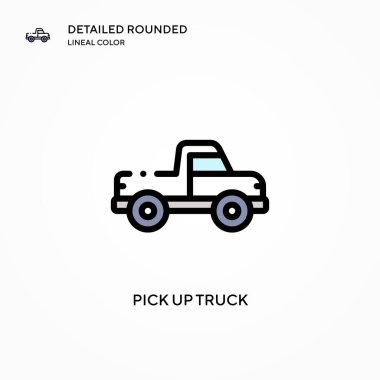 Kamyon vektör simgesi al. Modern vektör illüstrasyon kavramları. Düzenlemesi ve kişiselleştirmesi kolay.