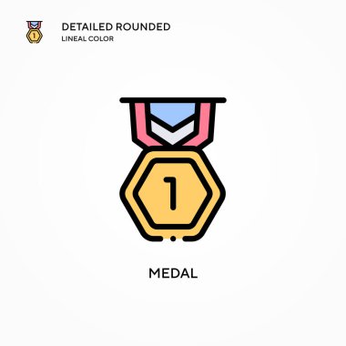 Madalya vektör simgesi. Modern vektör illüstrasyon kavramları. Düzenlemesi ve kişiselleştirmesi kolay.