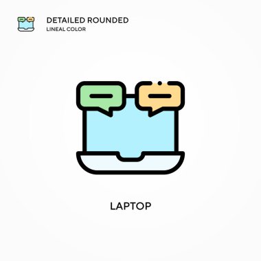 Laptop vektör simgesi. Modern vektör illüstrasyon kavramları. Düzenlemesi ve kişiselleştirmesi kolay.