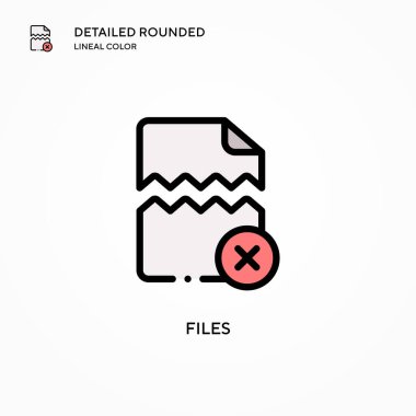 Dosya vektör simgesi. Modern vektör illüstrasyon kavramları. Düzenlemesi ve kişiselleştirmesi kolay.