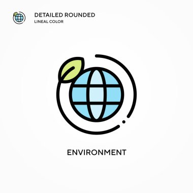 Çevre vektör simgesi. Modern vektör illüstrasyon kavramları. Düzenlemesi ve kişiselleştirmesi kolay.