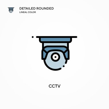 CCTV vektör simgesi. Modern vektör illüstrasyon kavramları. Düzenlemesi ve kişiselleştirmesi kolay.
