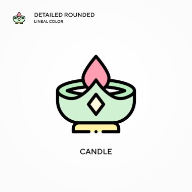 Mum vektör simgesi. Modern vektör illüstrasyon kavramları. Düzenlemesi ve kişiselleştirmesi kolay.