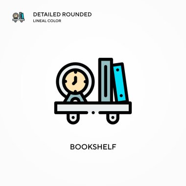 Kitaplık vektör simgesi. Modern vektör illüstrasyon kavramları. Düzenlemesi ve kişiselleştirmesi kolay.