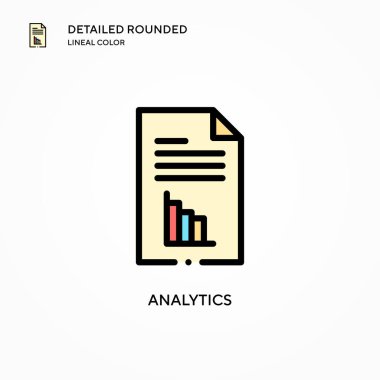 Analitik vektör simgesi. Modern vektör illüstrasyon kavramları. Düzenlemesi ve kişiselleştirmesi kolay.