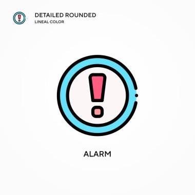 Alarm vektör simgesi. Modern vektör illüstrasyon kavramları. Düzenlemesi ve kişiselleştirmesi kolay.