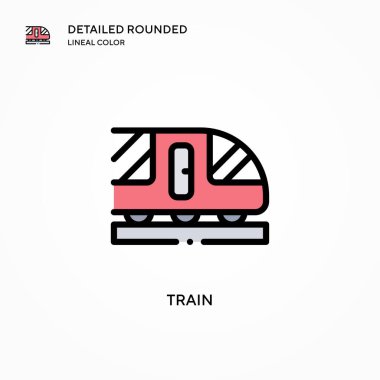 Tren vektör simgesi. Modern vektör illüstrasyon kavramları. Düzenlemesi ve kişiselleştirmesi kolay.