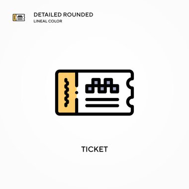 Bilet vektör simgesi. Modern vektör illüstrasyon kavramları. Düzenlemesi ve kişiselleştirmesi kolay.